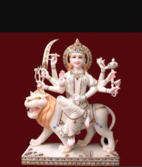 White Marble Durga Maa Statue 06