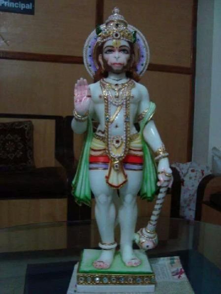 White Marble Hanuman Statue 02