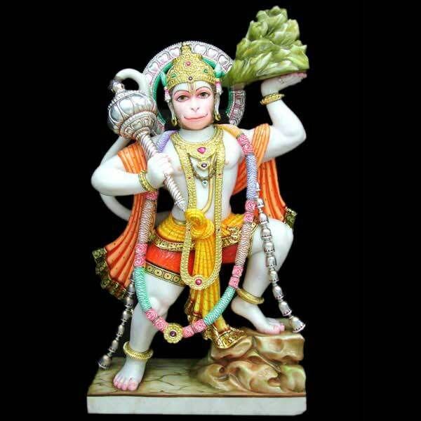 White Marble Hanuman Statue 04