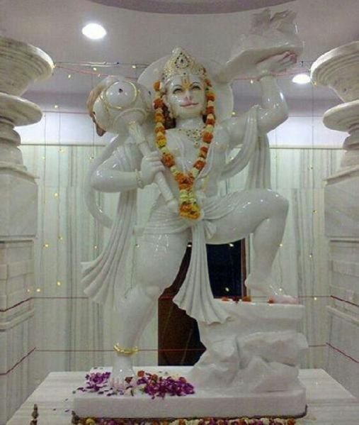 White Marble Hanuman Statue 05