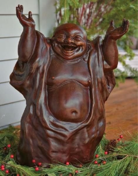 White Marble Laughing Buddha Statue 01