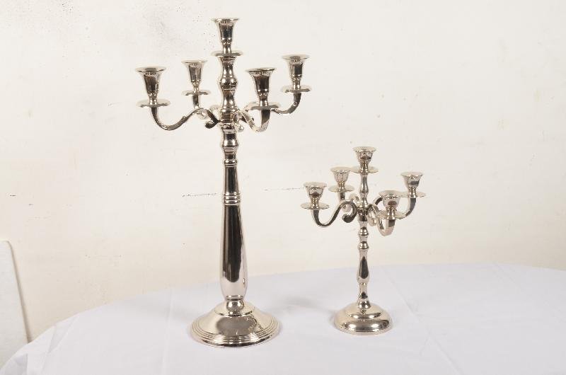 AVR-3022 Silver Pillar Candle Stand