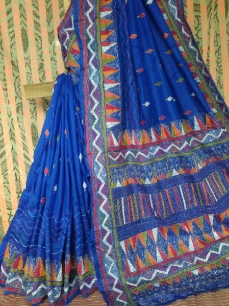 Shantiniketan Kantha Stitch Saree 03