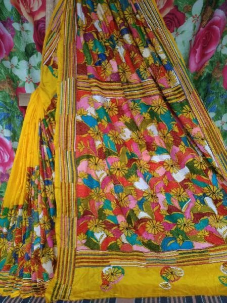 Shantiniketan Kantha Stitch Saree 07