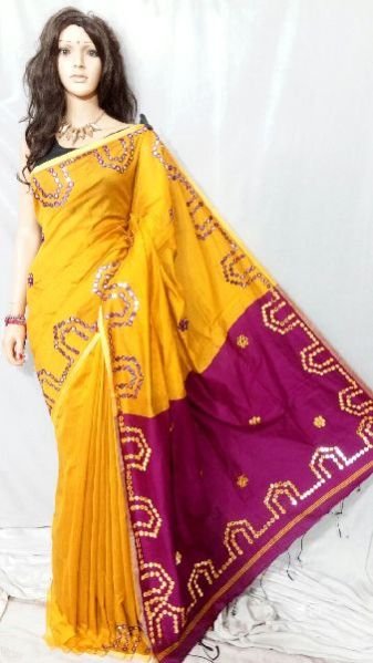 Silk Cotton Saree With Blouse 11