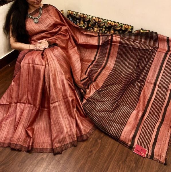 Tussar Silk With Zari Border 06