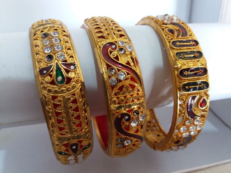 Diamond Meena Chip Bangles 01