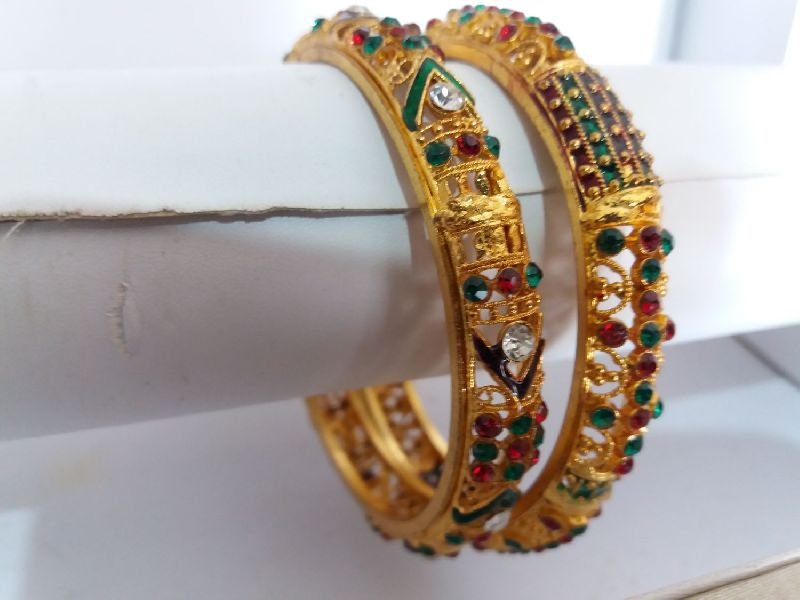 Diamond Meena Chip Bangles 02