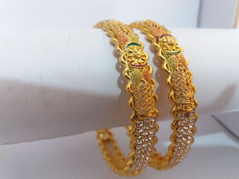 Zig Zag Diamond Meena Bangles 02