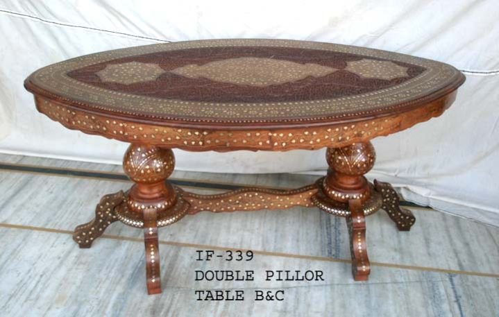 Wooden Round Pillar Table (IF-339)