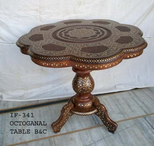 Wooden Round Pillar Table (IF-341)