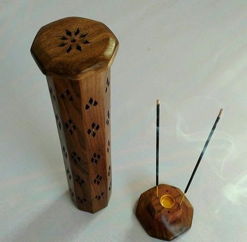 Wooden Incense Stick Burner Tower 01
