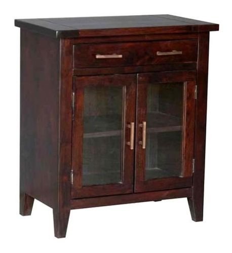 Small Side Glass Wooden Cabinet