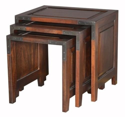 Pannel Wooden Stool Set