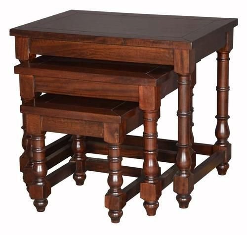 Round Leg Wooden Stool Set