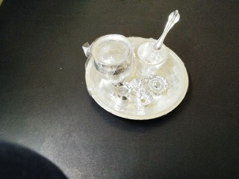 Silver Coated Pooja Thali 03
