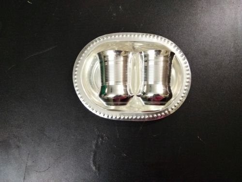 Silver Coated Two Glass With Tray 01