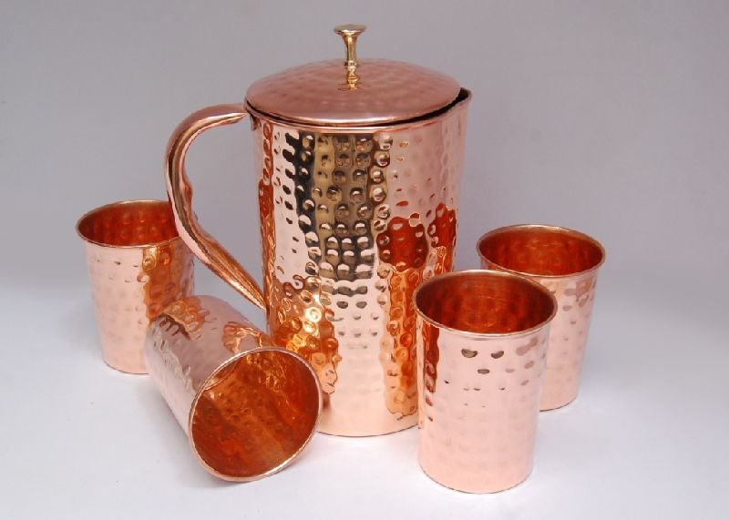 Copper Hammered Jug Set 03
