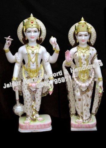 Marble Vishnu Laxmi Statue 02