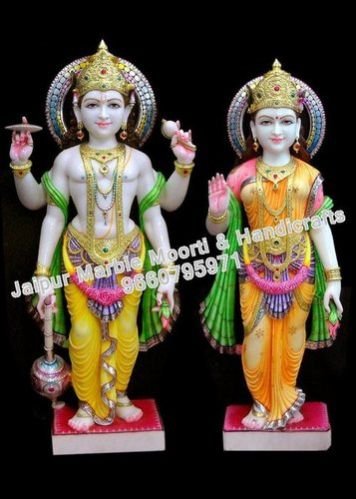 Marble Vishnu Laxmi Statue 03