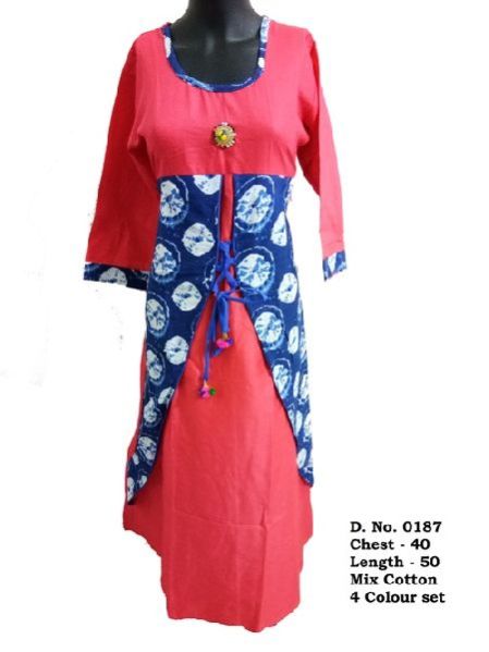 D. N0. - 0187 -  Ladies Mix Cotton Kurtis