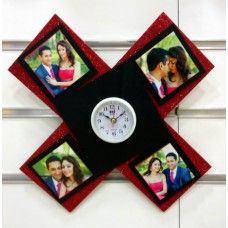 GL 02 Wooden Clock Photo Frame