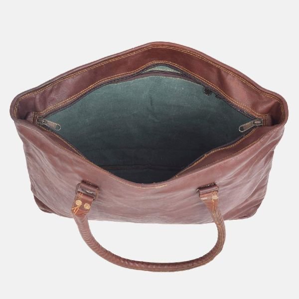 Ladies Leather Handmade Tote Bag With Zip Top Brannigan 04
