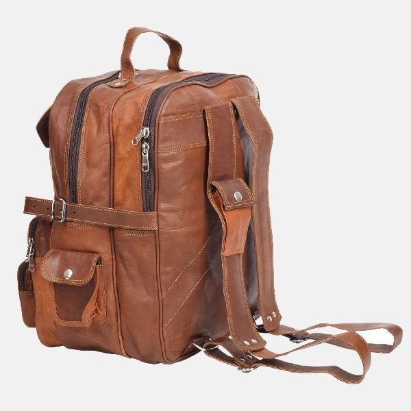 Large Leather Rucksack With Pockets Smith 02