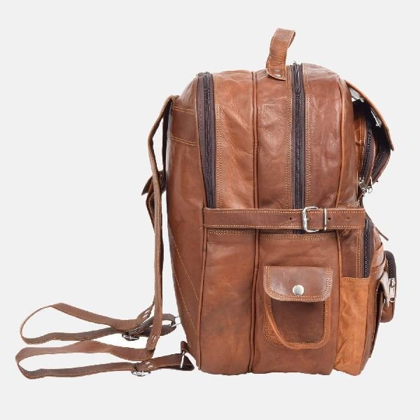 Large Leather Rucksack With Pockets Smith 03