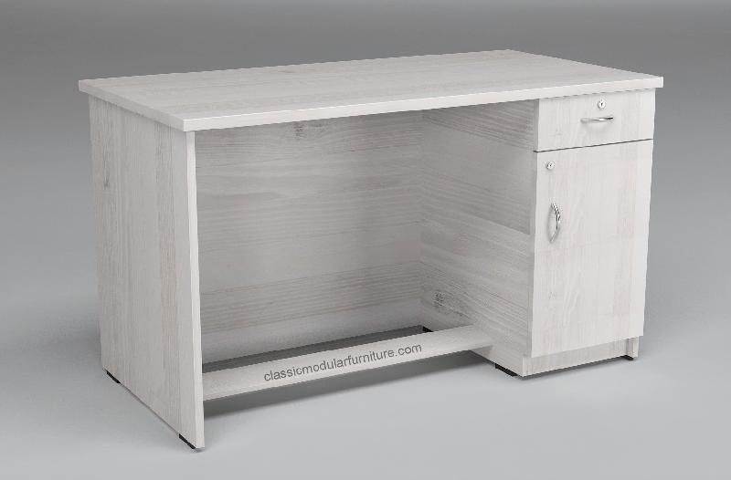 Executive Table with Drawer and Shutter Pedestal