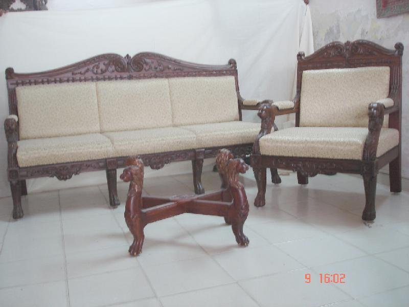 Wooden Sofa Set 03