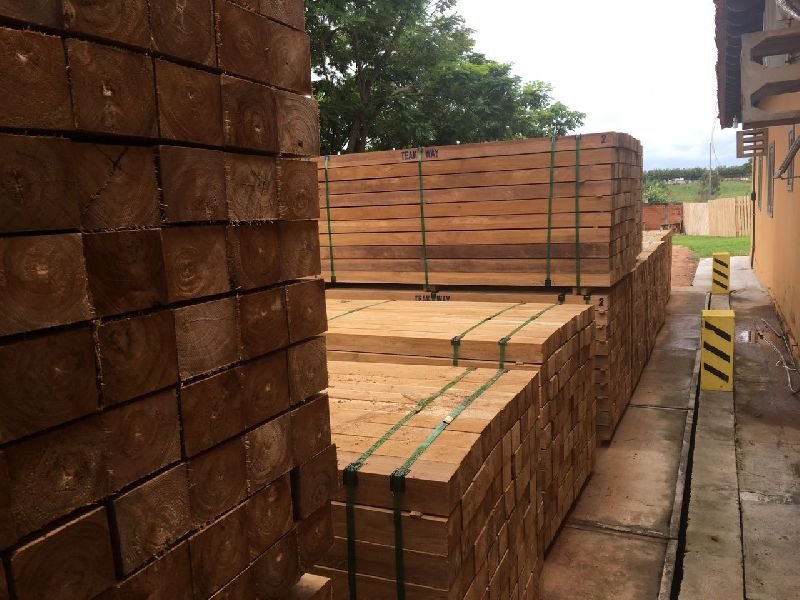 Brazilian Teak Wood Square Log 06