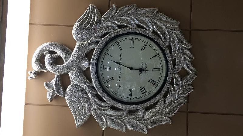 Silver Plated Wall Clock 05