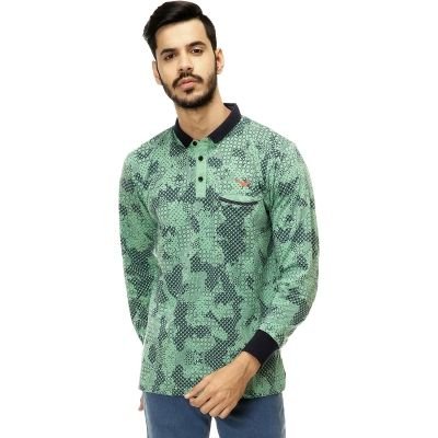TT Collar Full Sleeves Green T-Shirt TS-111