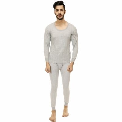TT Mens Grey Milange Full Sleeve Thermal Set