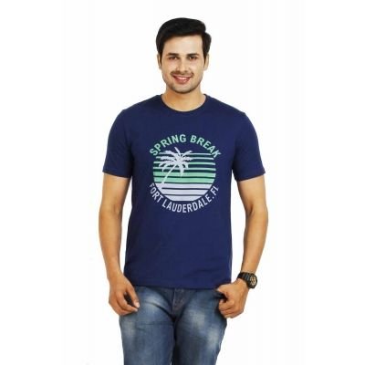 TT Mens Printed Blue T-Shirt TY-02