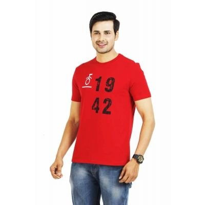 TT Mens Printed Red T-Shirt TY-02