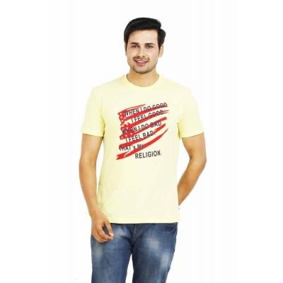 TT Mens Printed Yellow T-Shirt TY-02