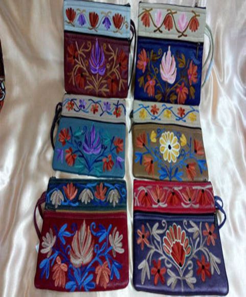 Handmade Embroidered Suede Pouches 02
