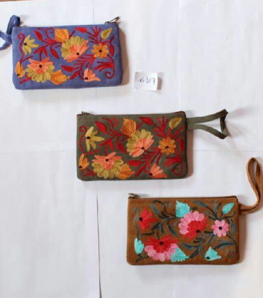 Handmade Embroidered Suede Pouches 05