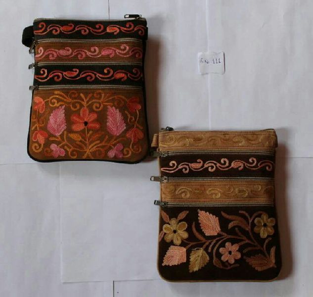Handmade Embroidered Suede Pouches 07
