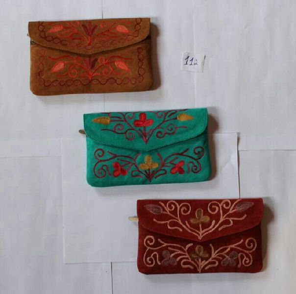 Handmade Embroidered Suede Pouches 09