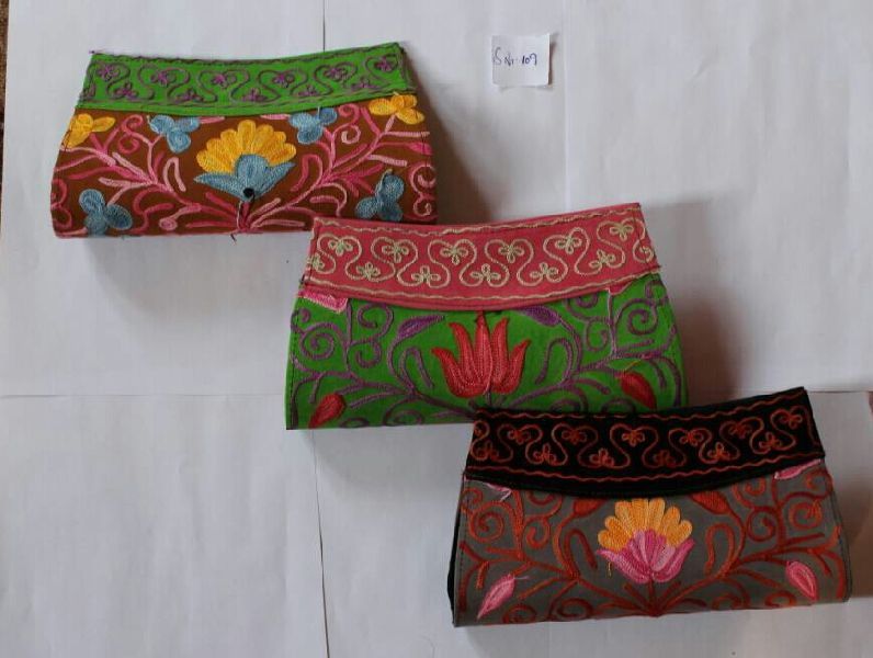 Handmade Embroidered Suede Pouches 11