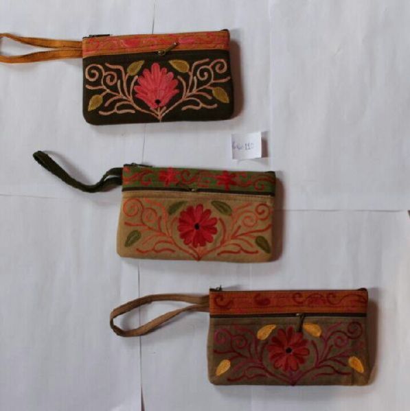 Handmade Embroidered Suede Pouches 13