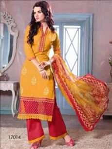 17014 Yellow & Red Palazzo Suit