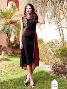 2706 Black And Red Designer Kurti