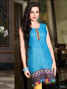 64003 Blue Ladies Short Kurti