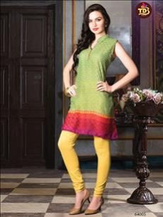 64005 Parrot Green Ladies Short Kurti