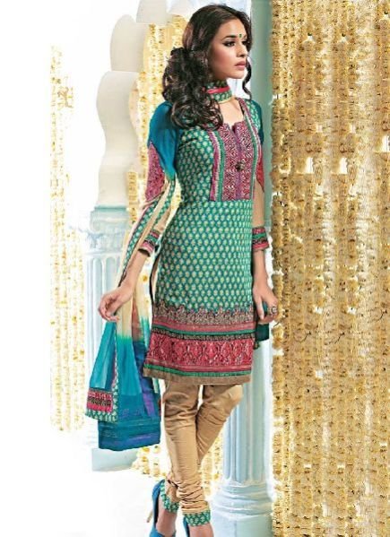 Kalamkari Churidar Suit 01