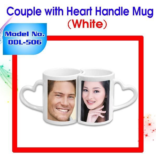 Couple with Heart Handle Mug